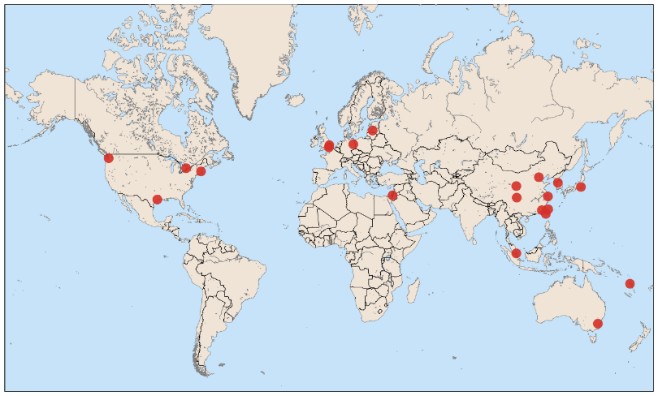 Geographic Distribution of Ivy’s International Collaboration Network